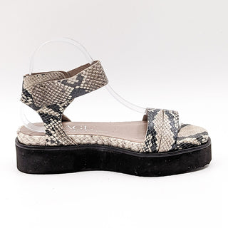 AGL Women Snake Embossed Leather Platform Strappy Sandals 7US 37EUR
