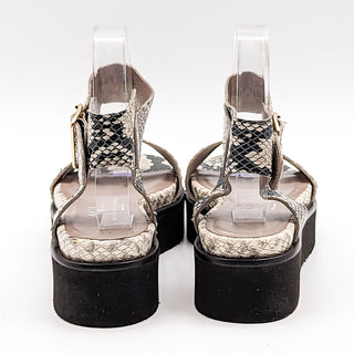 AGL Women Snake Embossed Leather Platform Strappy Sandals 7US 37EUR