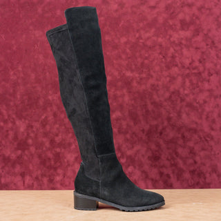 Blondo Women Starla Waterproof Black Suede Fashion Stretch OTK Boots sz 6