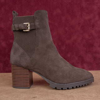 Blondo Women Waterproof Brown Suede Heel Zip Elastic Ankle Boots sz 9