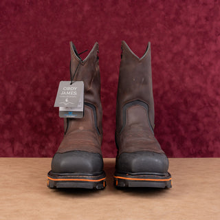 Cody James Men Met Guard Comp Toe Vibram Brown Leather Work Boots 13