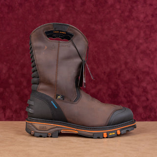 Cody James Men Met Guard Comp Toe Vibram Brown Leather Work Boots 13