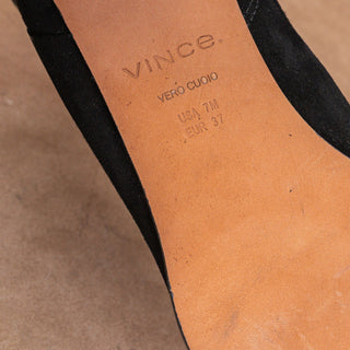 Vince Women Arabel Black Suede Zip Dress Office Ankle Boots sz 7US EUR37