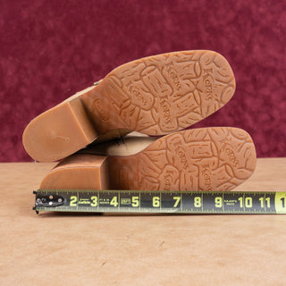 Korks Wmn Karelyn Distress Cream Wide Calf Faux Leather Block Knee Boots 11