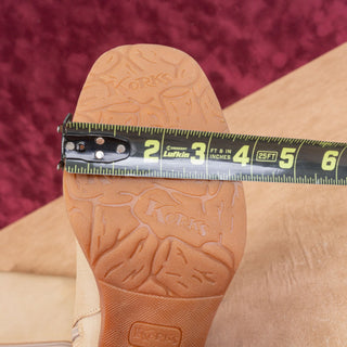 Korks Wmn Karelyn Distress Cream Wide Calf Faux Leather Block Knee Boots 11