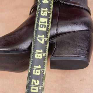 Franco Sarto Women Vanesha Dark Brown Faux Leather Riding Strap Knee Boots 7.5