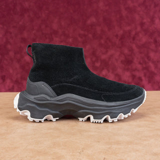 Sorel Women Kinetic Break Black Suede Zip Ankle Sneaker Boots sz 9