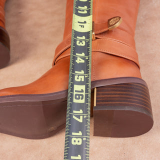 Vince Camuto Women Gin Brown Leather Fashion Heel Fashion Knee Boots sz 5.5