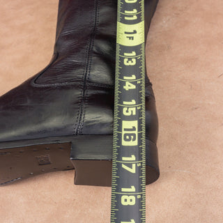 Frye Women Melissa Button Zip Black Leather Equestrian Riding Knee Boots sz 9.5