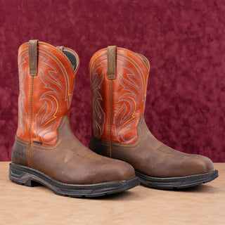 Ariat Work Men Brown Leather WorkHog XT Cottonwood Carbon Toe Work Boots 14 EE