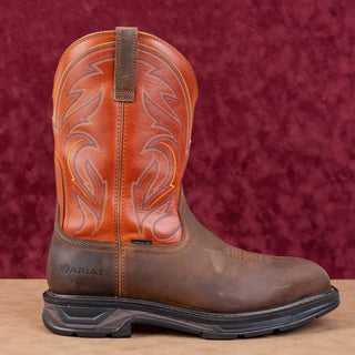 Ariat Work Men Brown Leather WorkHog XT Cottonwood Carbon Toe Work Boots 14 EE