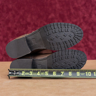 Frye Wmn Melissa Button Lug Dark Brown Leather Equestrian Riding Knee Boots 6.5