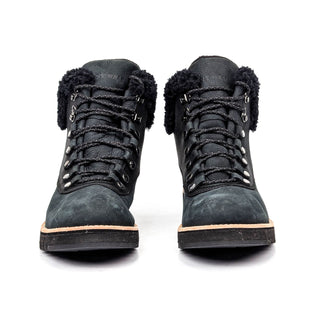 Cole Haan Women Zero Grand Ash Black Suede Lace-up Winter Hiker Boots sz 8.5