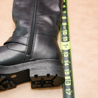 Lucky Brand Women Citere Black Leather Zip Riding Moto Tall Boots 7US EUR 37.5