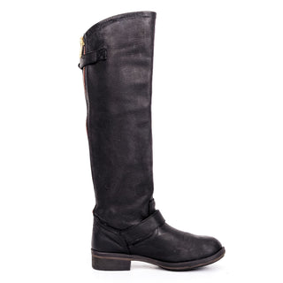 Steve Madden Women Lindley Vintage Retro Y2K Black Leather Moto Boots 6US EUR36