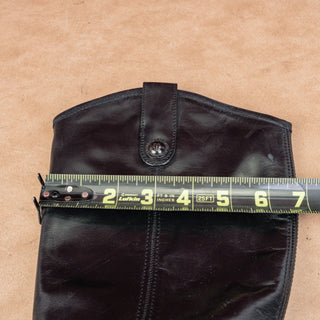 Frye Women Melissa Button Zip Black Leather Equestrian Riding Knee Boots sz 8