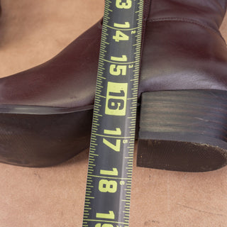 Nordstrom Women Turner Brown Leather Western Zip fashion knee Boots sz 8.5