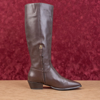 Nordstrom Women Turner Brown Leather Western Zip fashion knee Boots sz 8.5