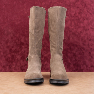 La Canadienne Women Goldey Brown Suede Waterproof Buckle Riding Knee Boots sz 10