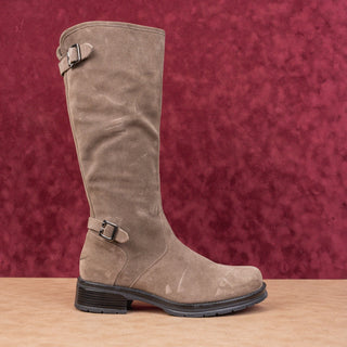 La Canadienne Women Goldey Brown Suede Waterproof Buckle Riding Knee Boots sz 10