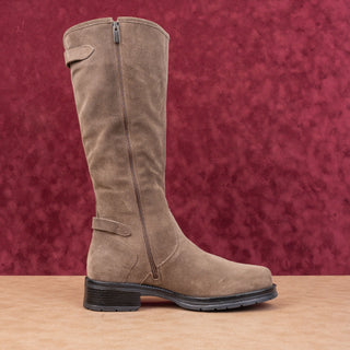 La Canadienne Women Goldey Brown Suede Waterproof Buckle Riding Knee Boots sz 10