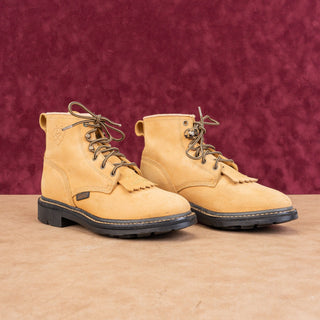 Ariat Women Roper Kiltie Tan Leather Nubuck Work Lace-up Ankle Boots sz 7.5