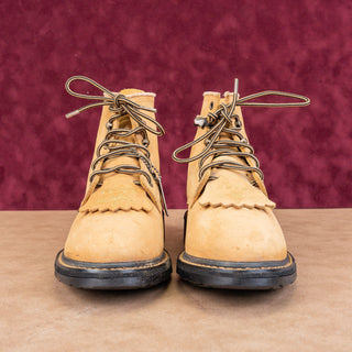 Ariat Women Roper Kiltie Tan Leather Nubuck Work Lace-up Ankle Boots sz 7.5