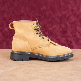 Ariat Women Roper Kiltie Tan Leather Nubuck Work Lace-up Ankle Boots sz 7.5