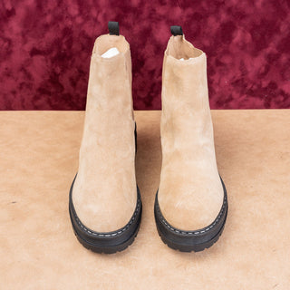 Marc Fisher Women Pirro Chelsea Platform Tan Suede Festival Party Boots sz 10