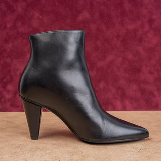 Longchamp Wmn Fashion Double Zip Pointy Black Leather Party Boots 5US EUR36