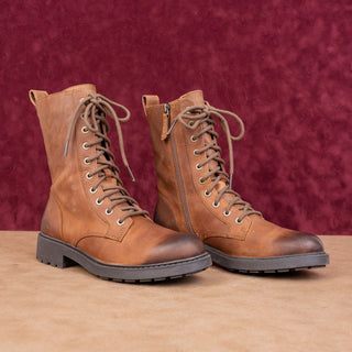 Clarks Women Orinocco 3 Brown Leather Zip Lace-up Festival Combat Boots sz 7.5