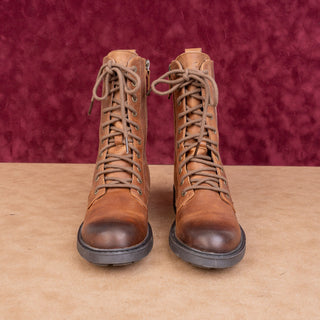 Clarks Women Orinocco 3 Brown Leather Zip Lace-up Festival Combat Boots sz 7.5