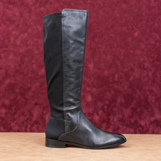 Louise et Cie Women Verdi Riding Zip Flexible Black Leather Boots sz 9US EUR40