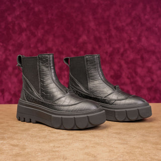 Sorel Women Caribou X Slip Waterproof Black Festival Leather Platform Boots 8