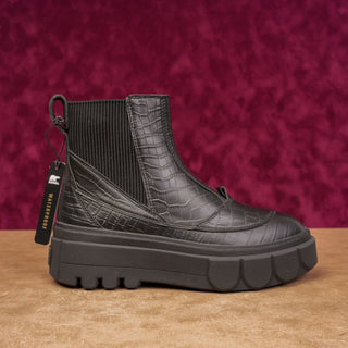 Sorel Women Caribou X Slip Waterproof Black Festival Leather Platform Boots 8