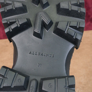 AllSaints Women Harlee Black Tan Leather Chelsea Platform Lug Boots 7US EUR37