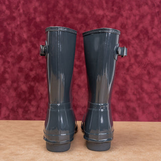 Hunter Women Original Short Graphite Wellie Rain Rubber Mid Boots sz 11
