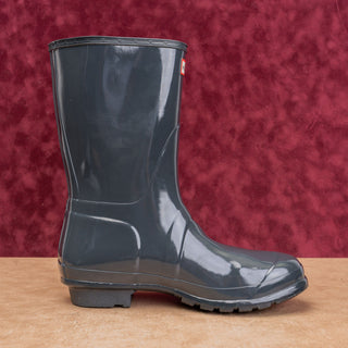 Hunter Women Original Short Graphite Wellie Rain Rubber Mid Boots sz 11