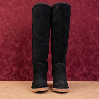 UGG Women Kasen Tall Black Suede Shearling Lined Boots sz 9.5US EUR40.5