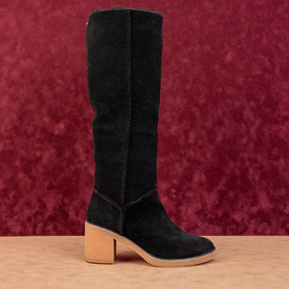 UGG Women Kasen Tall Black Suede Shearling Lined Boots sz 9.5US EUR40.5
