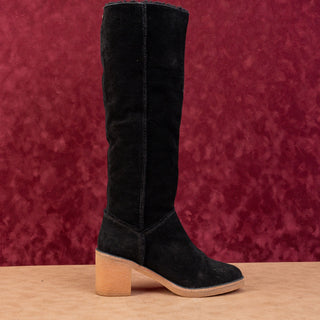 UGG Women Kasen Tall Black Suede Shearling Lined Boots sz 9.5US EUR40.5