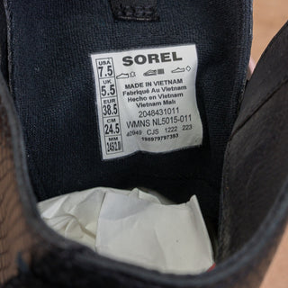 Sorel Women Caribou X Lace-up Waterproof Pink Black Leather Platform Boots sz 7.5