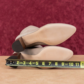 LK Bennett Women Brogan Taupe Leather Slouchy Heel Fashion Boots sz 11.5US EUR42