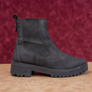 Timberland Women Courmayeur Valley Ash Black Nubuck Chelsea Boots sz 9.5