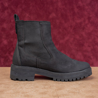 Timberland Women Courmayeur Valley Ash Black Nubuck Chelsea Boots sz 9.5