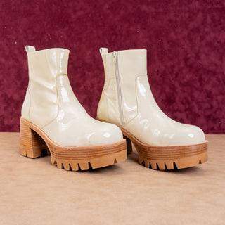 Jeffrey Campbell Women Quavo Y2K Retro Yellow Leather Platform Boots Size 11