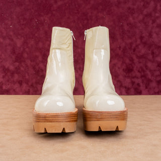 Jeffrey Campbell Women Quavo Y2K Retro Yellow Leather Platform Boots Size 11