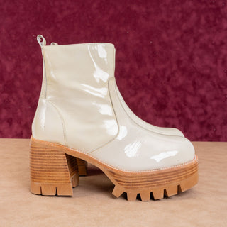 Jeffrey Campbell Women Quavo Y2K Retro Yellow Leather Platform Boots Size 11
