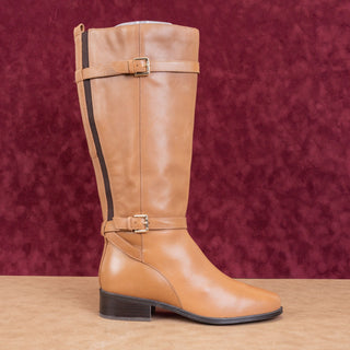 Rockport Women Harper Brown Leather Wide Calf Comfortable Knee boots sz 9.5