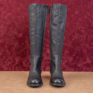 Cole Haan Women Isabell Black Leather Riding Zip Knee Boots Sz 5.5